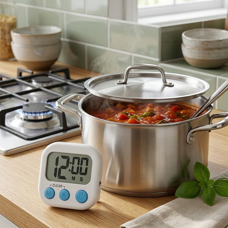 Yummolocosh Professional Digital Kitchen Timer - High-Precision Large LCD Display & Magnetic Back, Ideal for Cooking, Baking and Steaming
