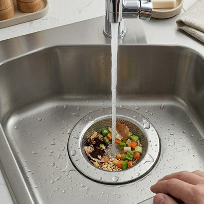 Yummolocosh Series Sink Strainer: High-Density Micro-Perforated Mesh Drain Filter - Professional Grade Stainless Steel with Polished Mirror Finish