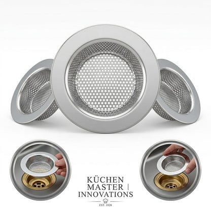 Yummolocosh Series Sink Strainer: High-Density Micro-Perforated Mesh Drain Filter - Professional Grade Stainless Steel with Polished Mirror Finish